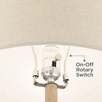 26 3/4" Tall Geometric Rustic Mid Century Modern Coastal Table Lamps Set of 2 Beige Living Room Bedroom Bedside