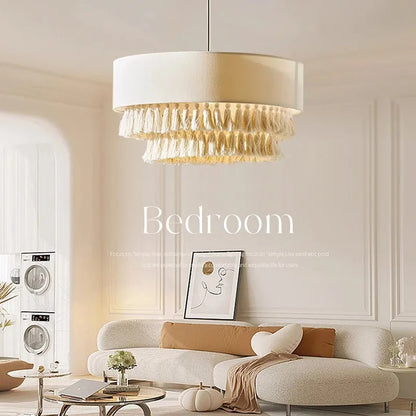 Nordic Modern White Chandelier Master Bedroom Bohemian Style Rope Tassel Lamps  Dining Room 2024 New Creative Ceiling Light