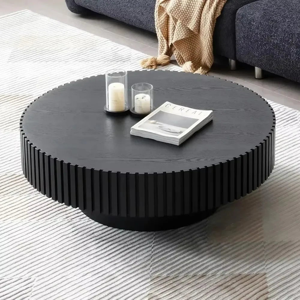 Round Coffee Table Wood End Table