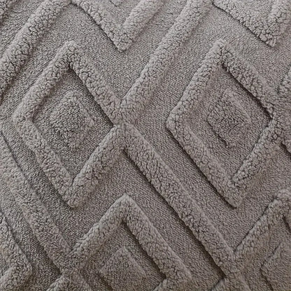Rhombus Faux Wool Throw Pillow Covers Decro Soft Plush Fuzzy Short Fleece Square Patterned Cushion Cases Solid Beige Pillowcase
