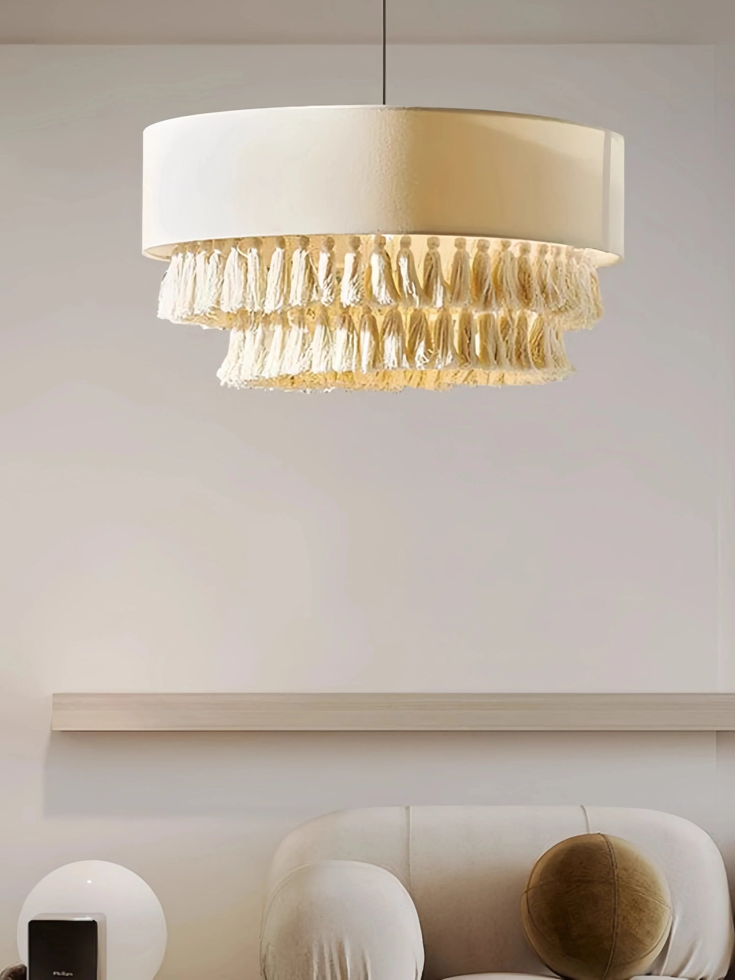 Nordic Modern White Chandelier Master Bedroom Bohemian Style Rope Tassel Lamps  Dining Room 2024 New Creative Ceiling Light