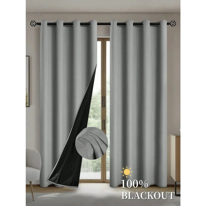 2pcs Blackout Curtains with Coated Insulated Lining, Suitable for Living Room, Bedroom, Kitchen, Home Decor, Room Decoration