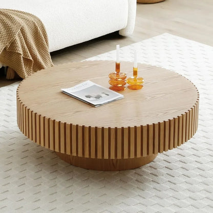 Round Coffee Table Wood End Table