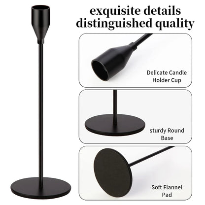 3Pcs/set Candle Holder Taper Candle Holders Fits 3/4 inch Thick Candle for Home Decor Wedding Dinning  Anniversary
