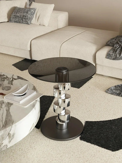 Glass Sofa Round Coffee Table