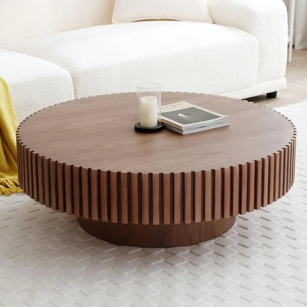 Round Coffee Table Wood End Table