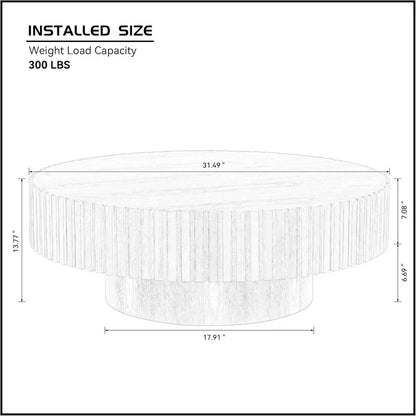 Round Coffee Table Wood End Table