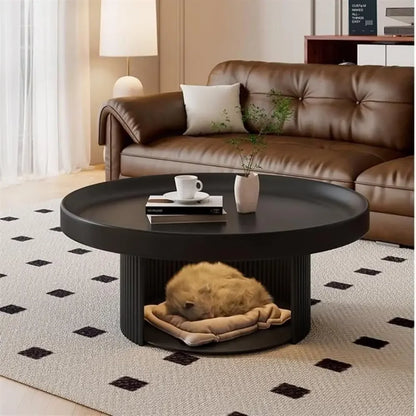 Beige Circle Coffee Table