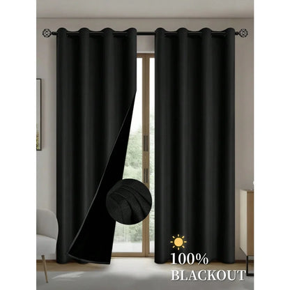 2pcs Blackout Curtains with Coated Insulated Lining, Suitable for Living Room, Bedroom, Kitchen, Home Decor, Room Decoration